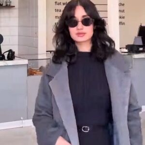 Women’s Grey Winter Overcoat with Lapel Collar