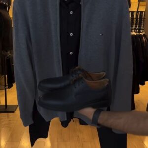 Men’s Classic Grey Open-Front Knit Cardigan