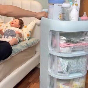 Mobile Baby Care Storage Organizer with Multi-Layer Drawers