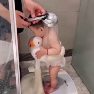 Adjustable Baby Bath & Shower Stand with Support Ring