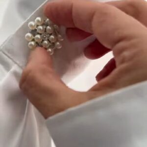 Pearl Cluster Floral Shirt Cuff Accessory