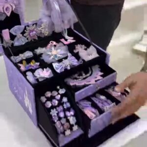 Purple Princess Hair Accessory Gift Box Set for Girls