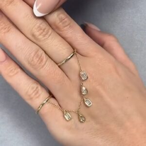 Delicate Dual-Ring Chain Hand Harness with Stone Drops