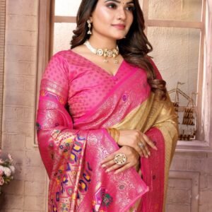 Captivating Gold Color Classic Pallu Silk Saree