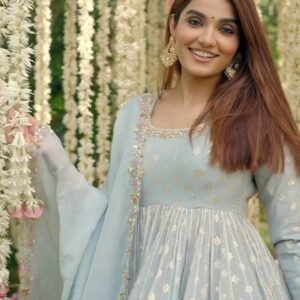 Designer Party Wear Light Green Anarkali Suit