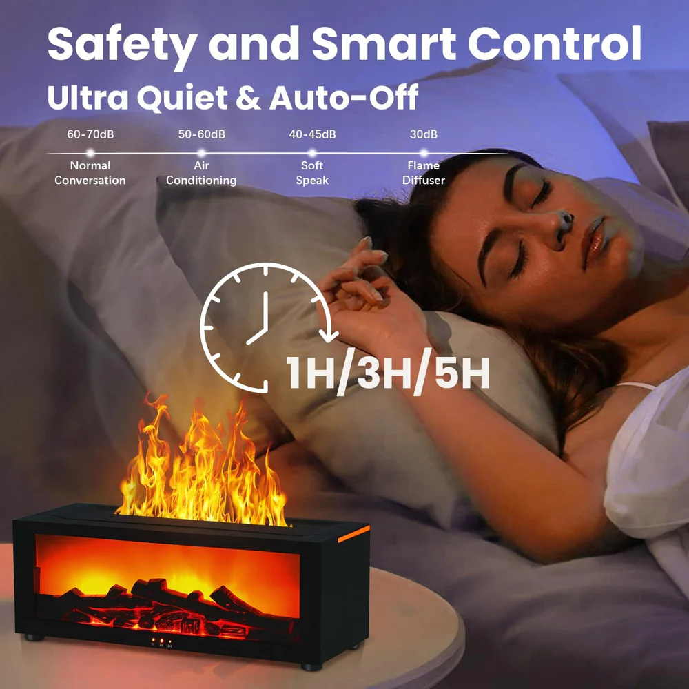 7-Color Changing Fireplace Flame Diffuser for Ambient Living - Image 4