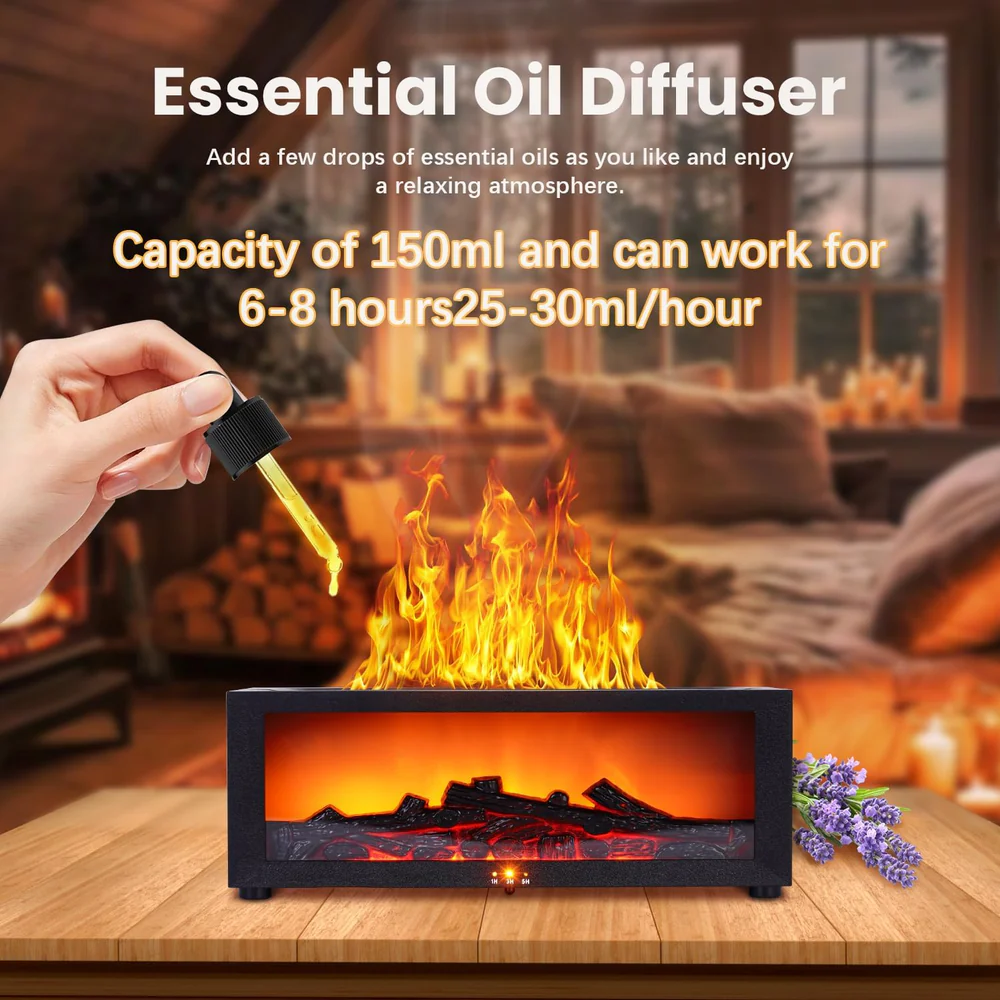 7-Color Changing Fireplace Flame Diffuser for Ambient Living - Image 6