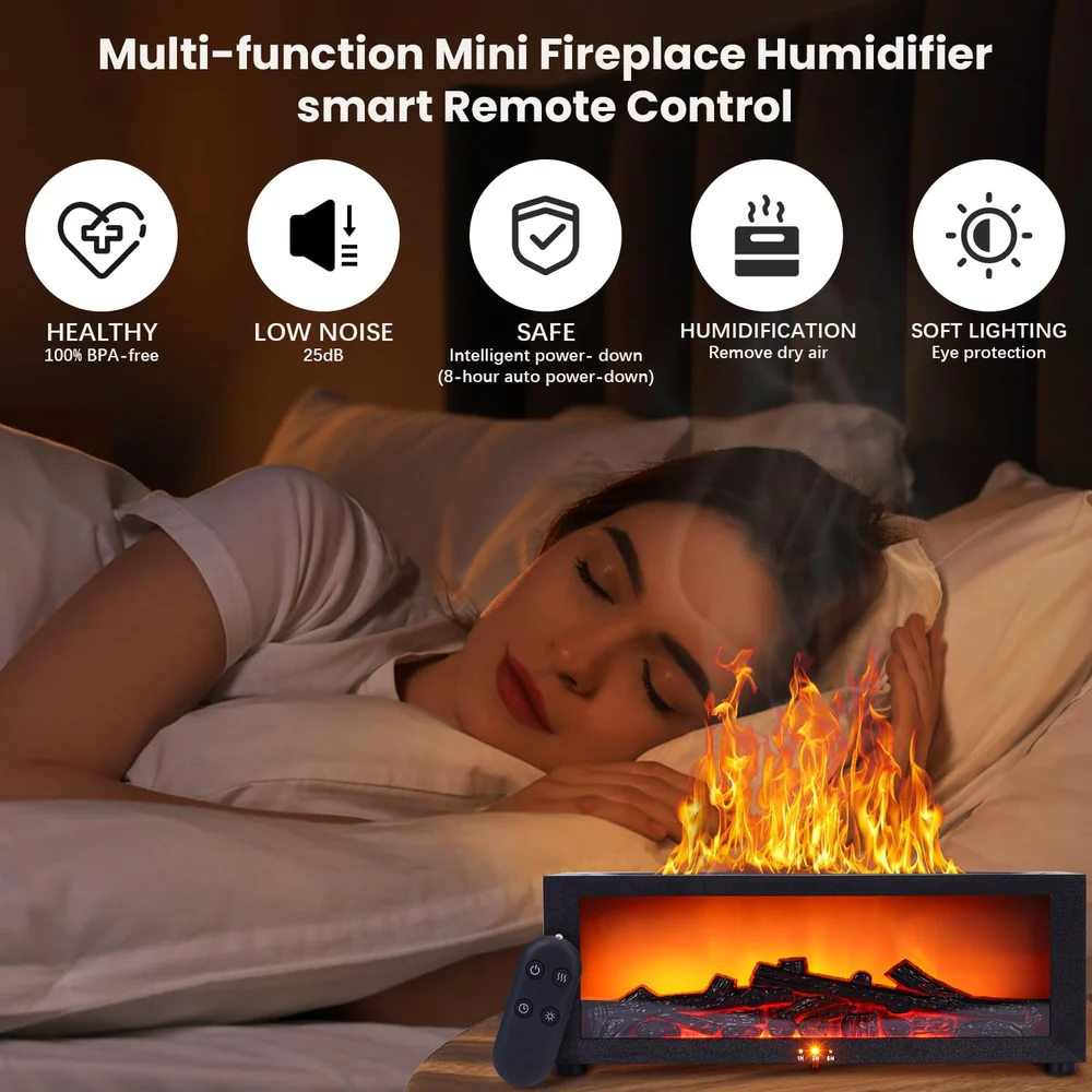 7-Color Changing Fireplace Flame Diffuser for Ambient Living - Image 8