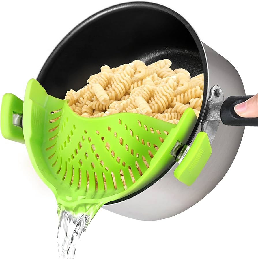 Clip-On Silicone Pot Strainer – Universal Kitchen Colander - Image 2