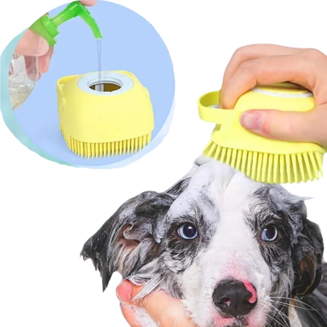 Pet Bath Brush with Built-In Soap Dispenser - Image 2