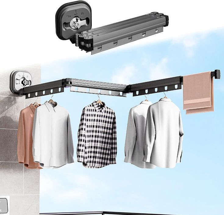 Wall Mounted Foldable Clothes Drying Rack - Image 2