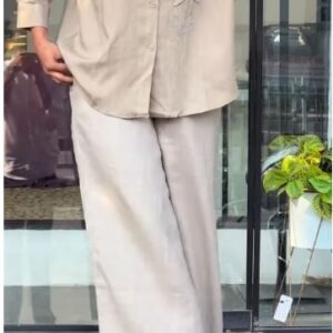 Modern Linen Floral Applique Co-Ord Set