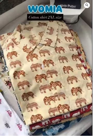 Cotton Elephant Print Casual Shirt - Image 2