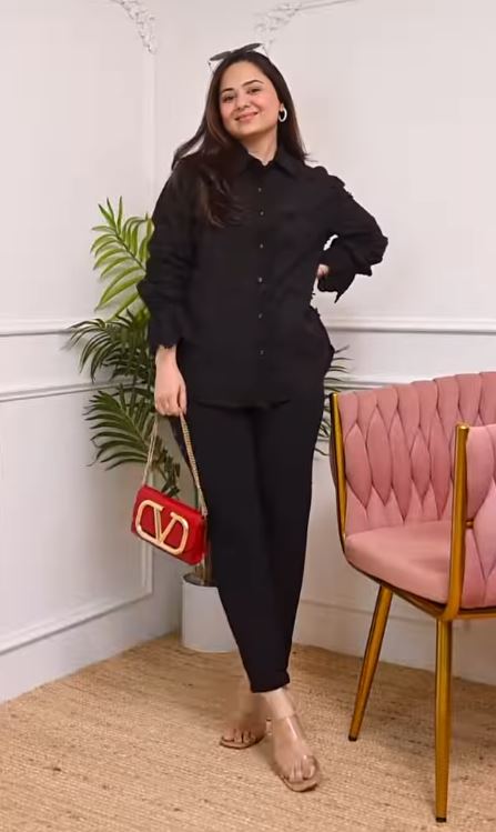 Luxe Applique Bloom Shirt Co-Ord Set - Image 2