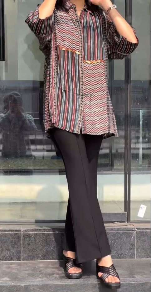 Fashion Floor India Boho Grid Ajrakh Print Multi-Pattern Shirt - Image 2