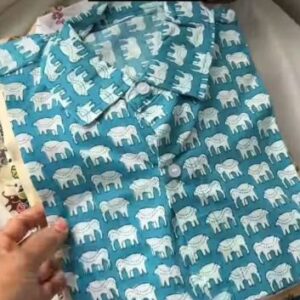 Cotton Elephant Print Casual Shirt