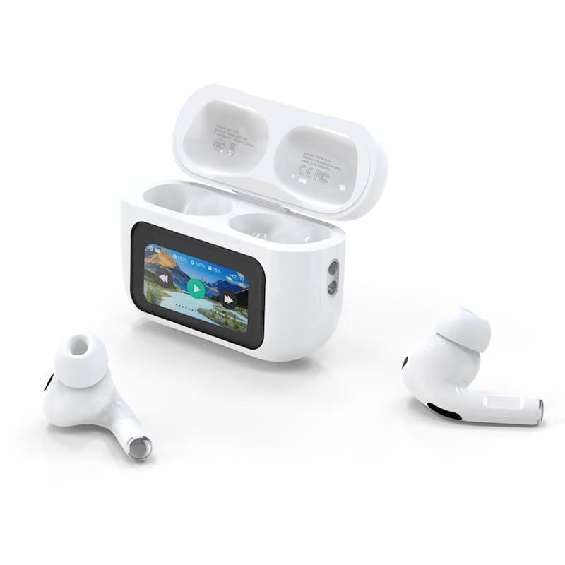 Smart Display Wireless Earbuds with Charging Case