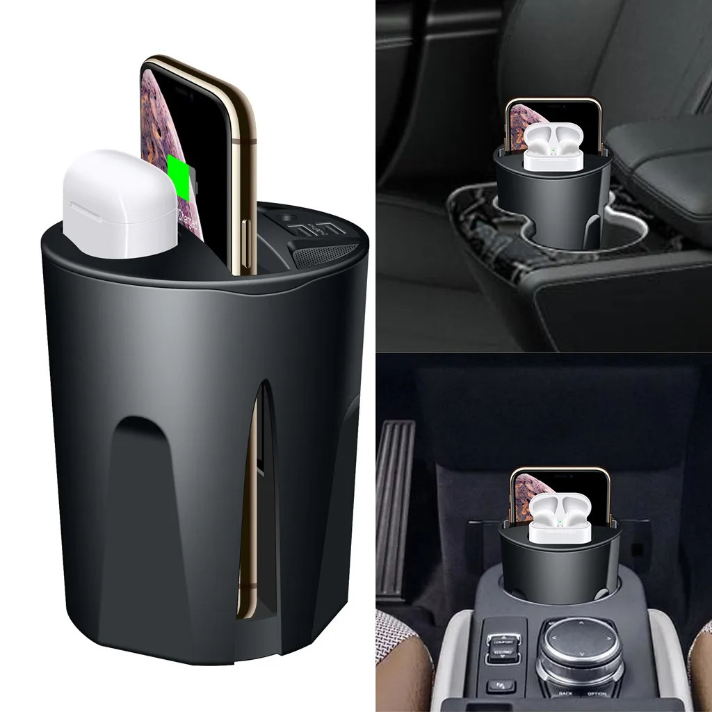 Car Cup Holder Phone Mount with Dual USB Charger - Image 3