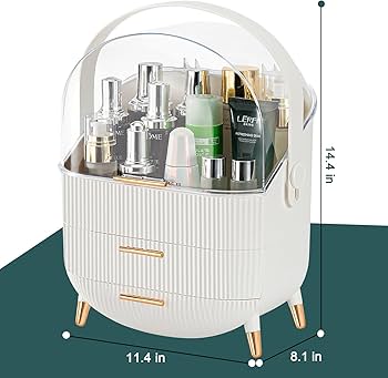 Multi-Layer Makeup and Cosmetic Storage Organizer with Transparent Lid - Image 3