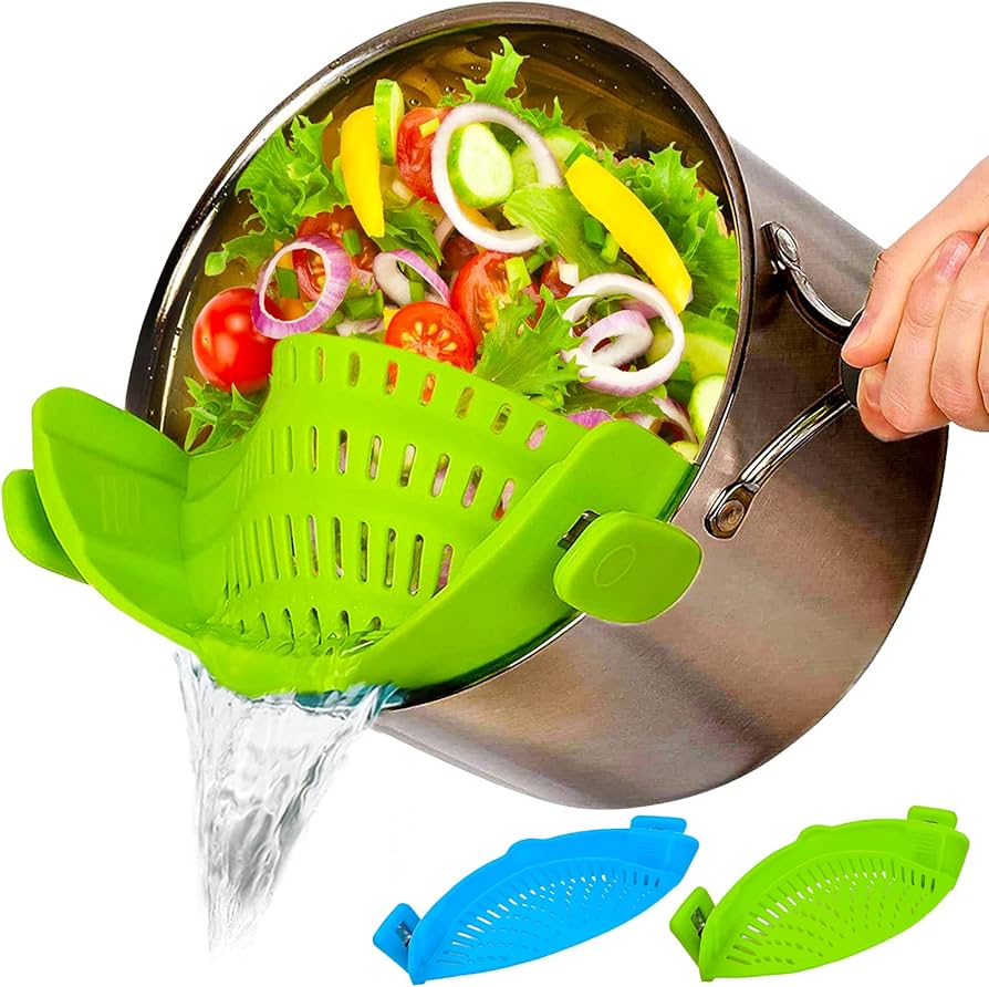 Clip-On Silicone Pot Strainer – Universal Kitchen Colander - Image 3