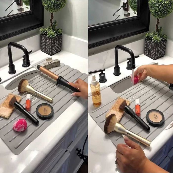 Roll-Up Silicone Kitchen Sink Drying Mat - Image 3