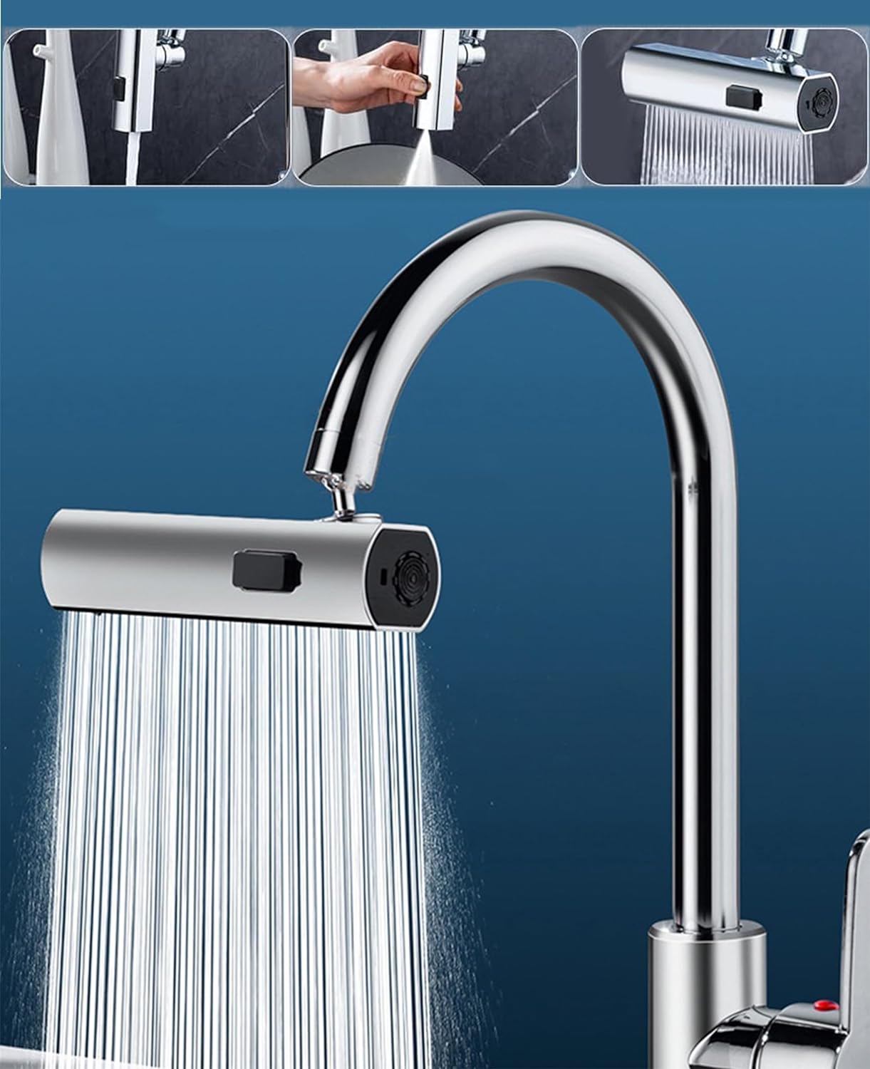360° Rotating Kitchen Faucet Sprayer with Dual Water Modes