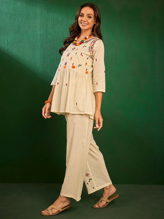 Pure Cotton Top with Palazzos Co-ord Set - Image 4