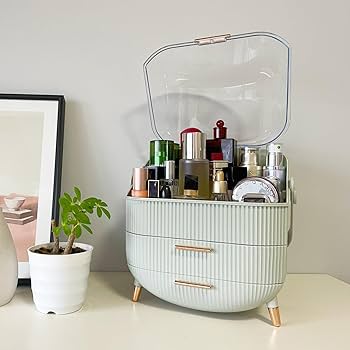 Multi-Layer Makeup and Cosmetic Storage Organizer with Transparent Lid - Image 4