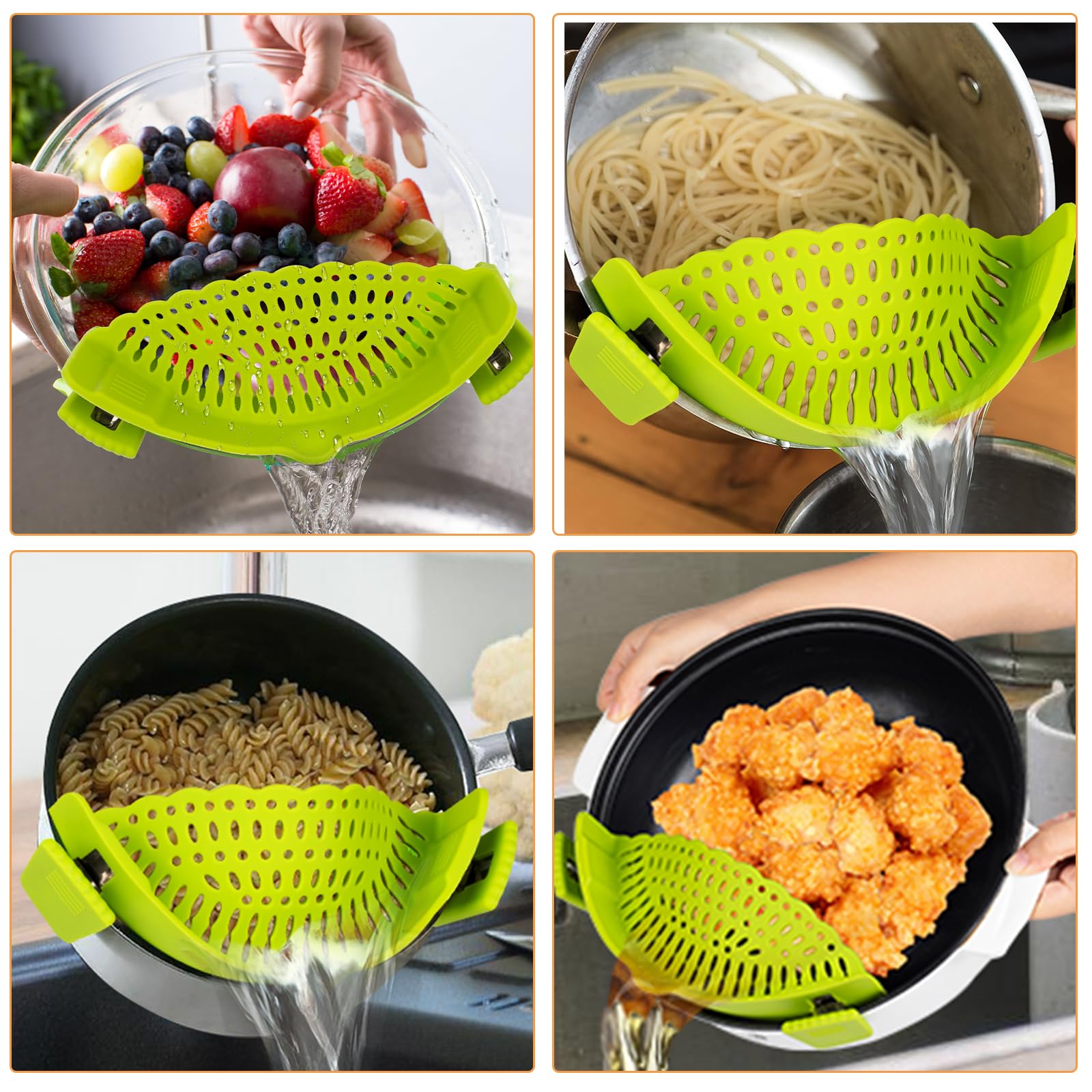 Clip-On Silicone Pot Strainer – Universal Kitchen Colander - Image 4
