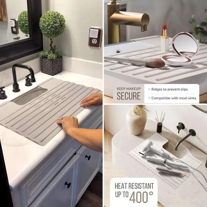 Roll-Up Silicone Kitchen Sink Drying Mat - Image 4