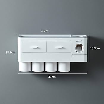 Wall-Mounted Toothbrush & Cup Organizer with Upside-Down Cup Design - Image 4