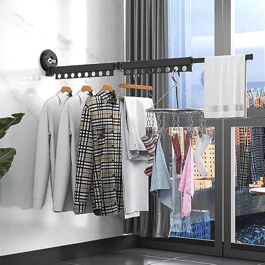 Wall Mounted Foldable Clothes Drying Rack - Image 4