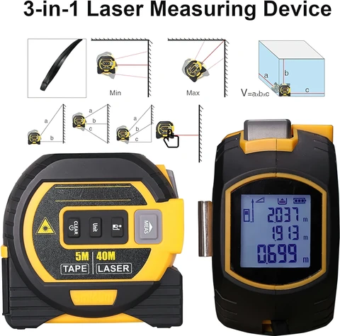 Digital Laser Measuring Tape 5M Tape with 60M Laser Distance Meter - Image 4