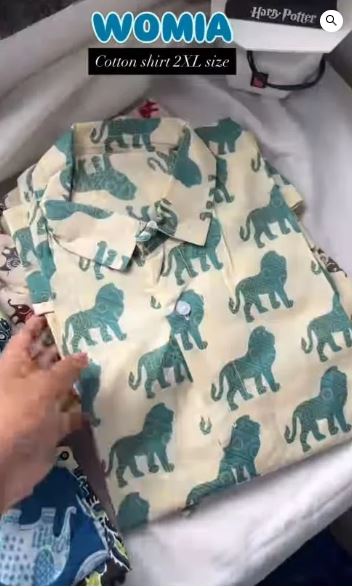 Cotton Elephant Print Casual Shirt - Image 4