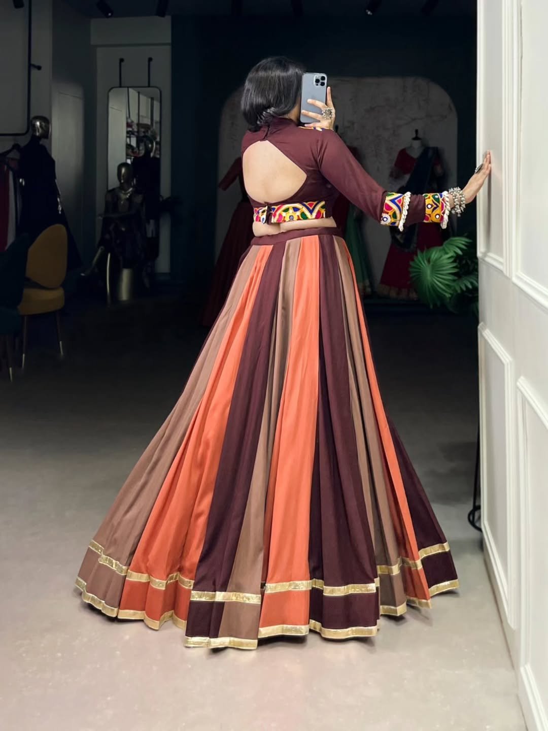 Mint Green Embroidered Peplum Top with Palazzo Pants & Dupatta Set - Image 2