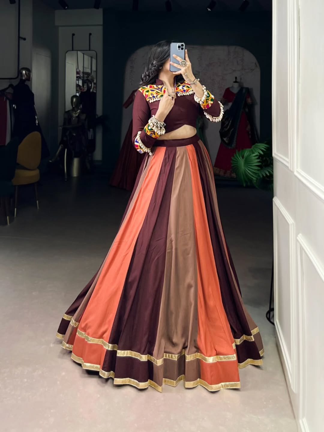 Mint Green Embroidered Peplum Top with Palazzo Pants & Dupatta Set - Image 6
