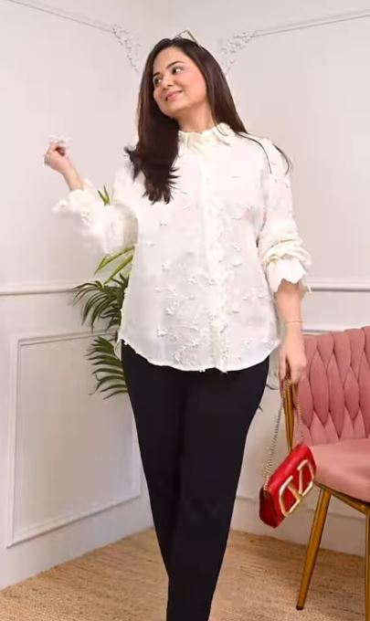 Luxe Applique Bloom Shirt Co-Ord Set - Image 7