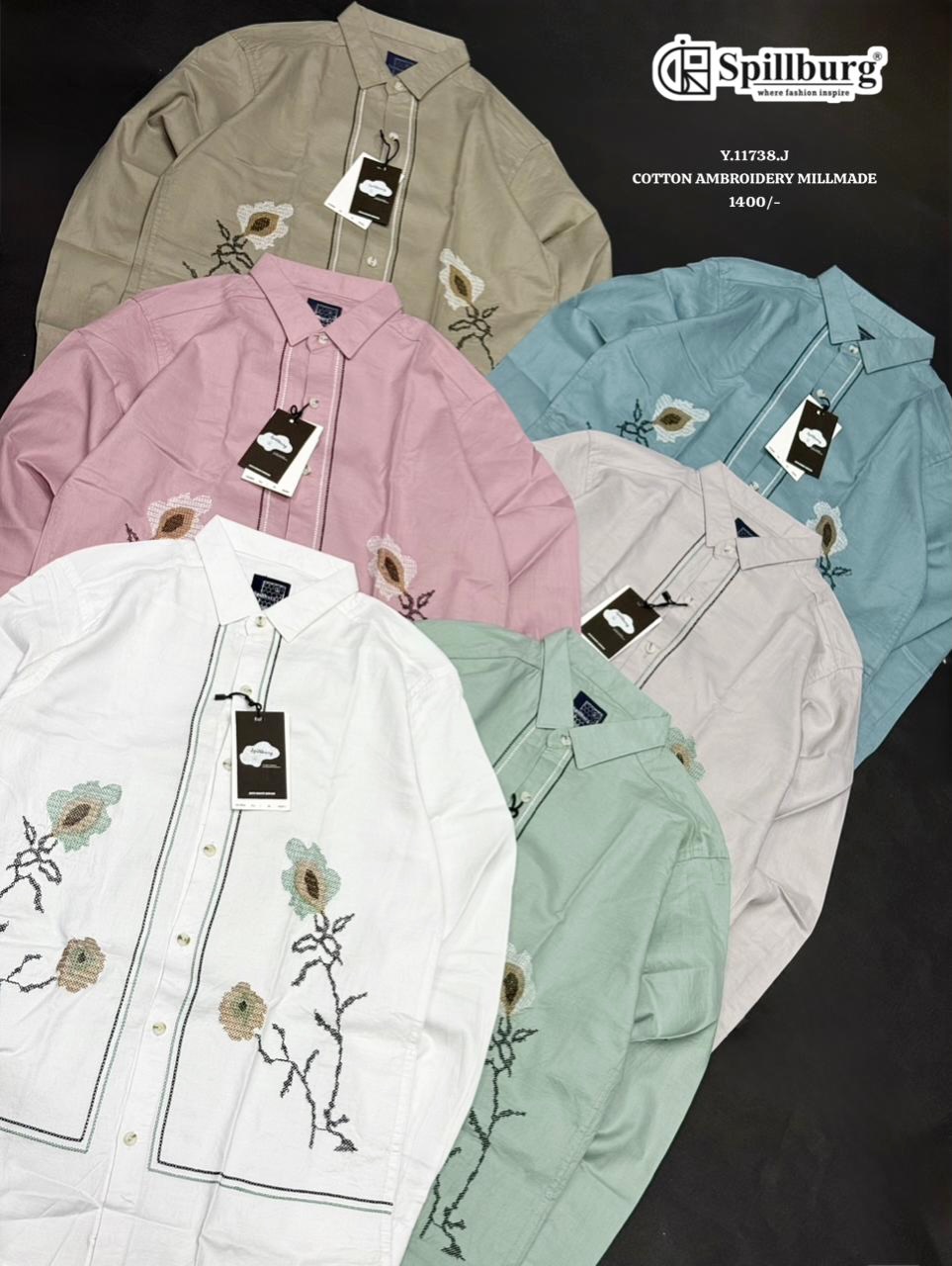 Spillburg Off-White Linen Digital Placement Floral Print Shirt - Image 4