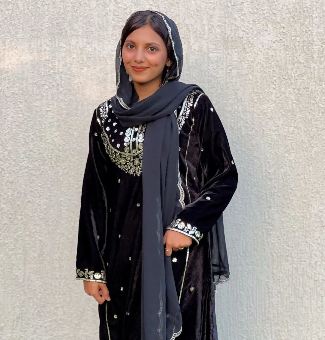 Black Color Sequence Work Palazzo Suit