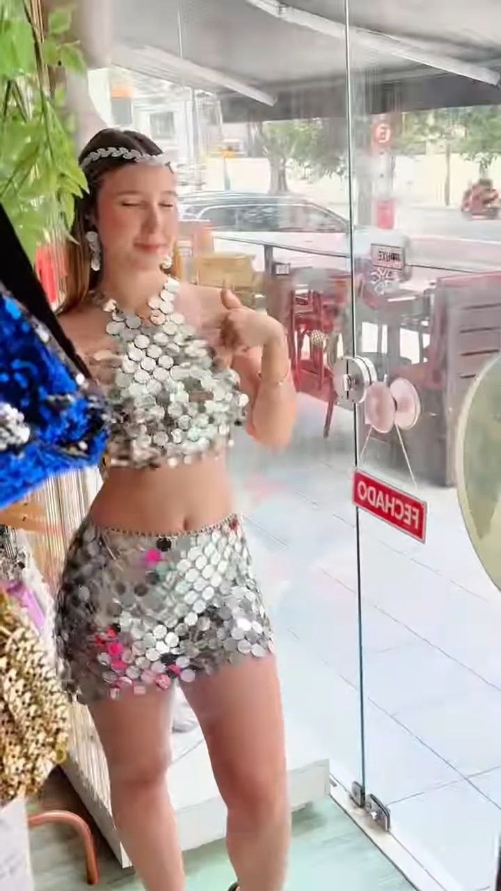 Gold Sequin Disc Two-Piece Party Set - Image 3