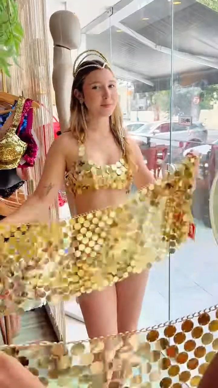 Gold Sequin Disc Two-Piece Party Set - Image 5