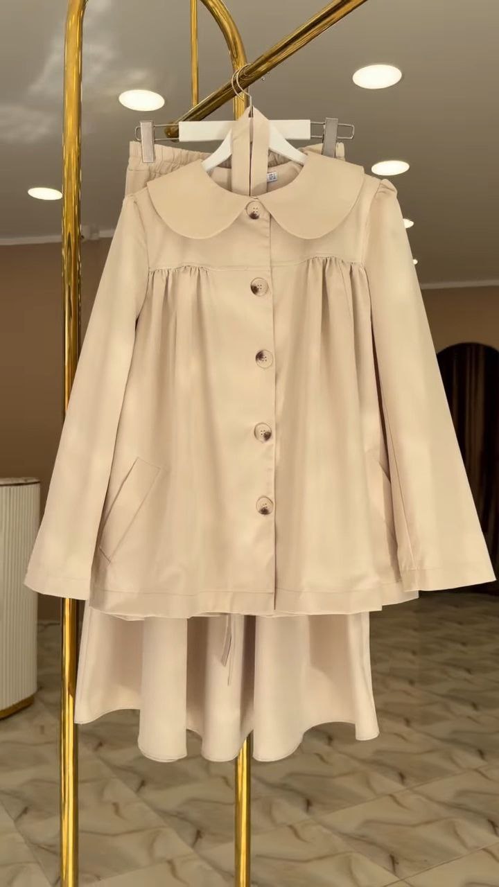 Women’s Peter Pan Collar Layered Jacket Dress Set - Image 2