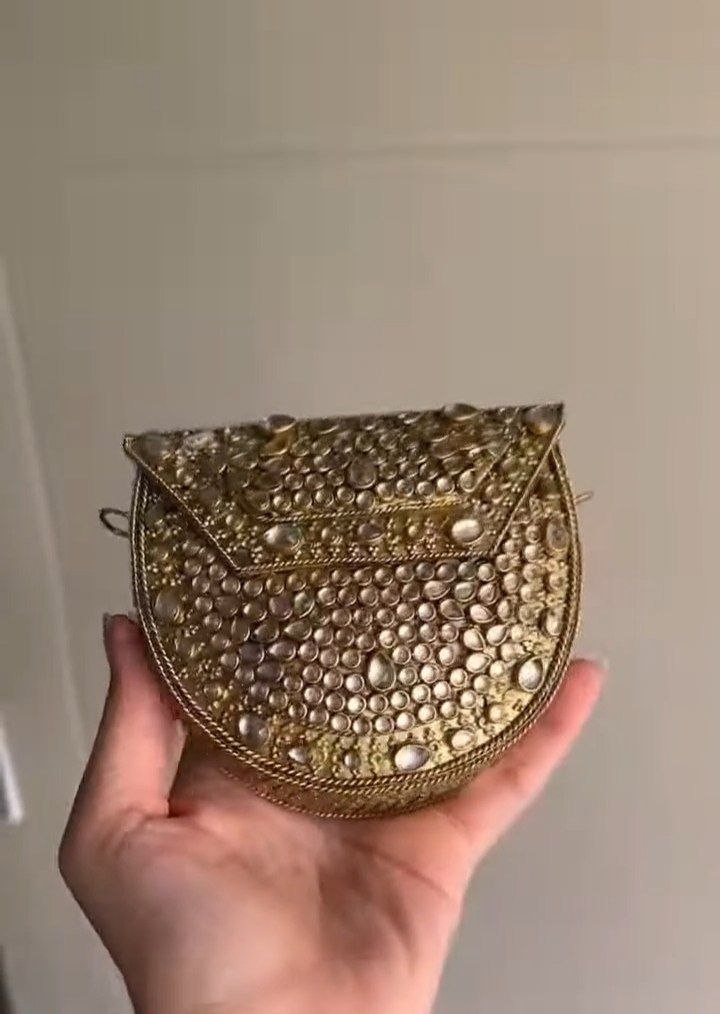 Gold Embellished Envelope Clutch - Image 2