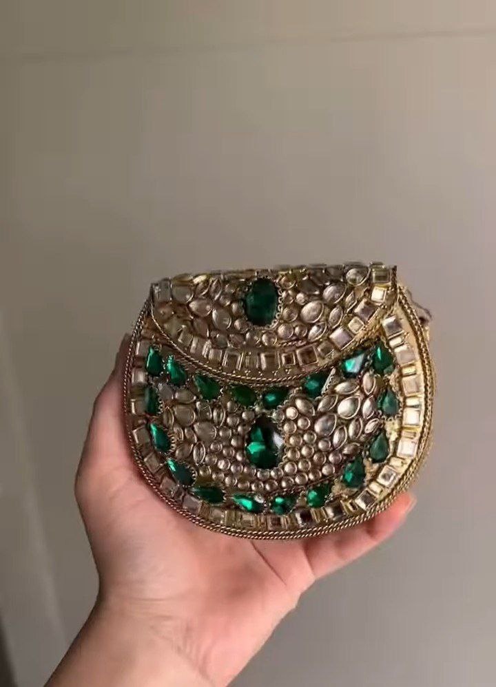 Gold Embellished Envelope Clutch - Image 5